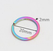 Aangepaste hoge kwaliteit zink roestvrij sleutelhanger ringen voor sleutelhangers Flat split sleutelhanger